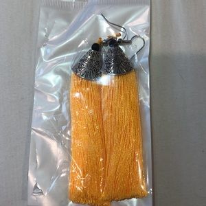 Yellow dangling earrings